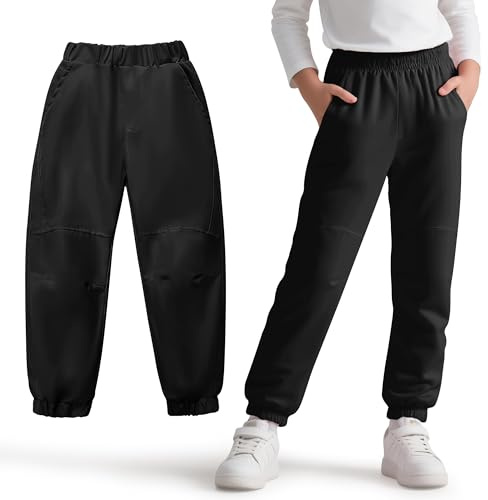 Keyck Kids Waterproof Trousers Boys Girls Outdoor Joggers Pants 7-14 Years | Windproof Trekking Rain Pants, Breathable Mesh Lining, with Pockets & Elastic Waist, Lightweight, Hiking, Camping, Travel