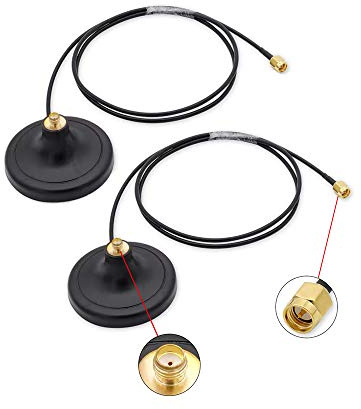 CORONIR 4G LTE Antenna Magnetic Mounting Base with 10ft SMA Male Antenna Extension Cable for 4G LTE WiFi Router Gateway Modem Hotspot Adapter Mobile Cell Phone Signal Booster Cellular Amplifier 2pack