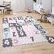 Paco Home Puzzlematte Spielmatte Schaumstoffmatte Baby Kinder Matte rutschfest Zahlen Buchstaben Pastell 36 Teile, Grösse:32x32 cm x 36 STK., Farbe:Pink
