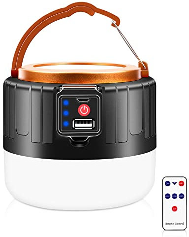 Flintronic Solar Camping Lantern, 1000LM Remote Control, 5 Modes Waterproof Tent Light, Suitable for Hiking, Fishing, Hunting