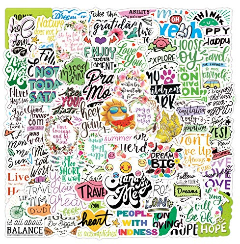 Inspirational Words Stickers | 100PCS | Positive Motivational Quote Stickers for Laptop, Water Bottles, Teaching Rewards, Vinyl Waterproof Sticker Packs Decals, Vision Board Kit for Kids Teens