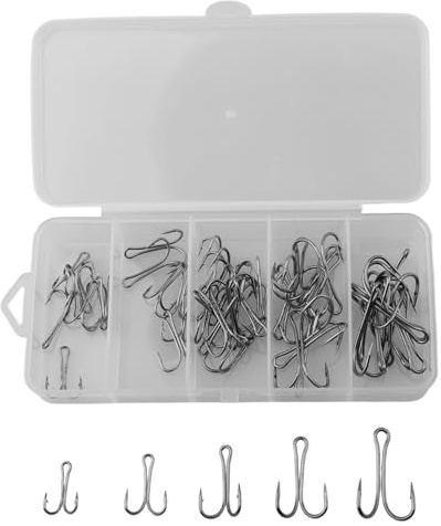 ZYWUOY Lot de 50 Hameçons de Pêche en Acier à Haute Teneur en Carbone Noir 8#-1#