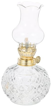 TOPBATHY Vintage Öllampe Aus Glas Metall Hitzebeständig Klare Beleuchtung Für Zuhause Camping Tischdekoration