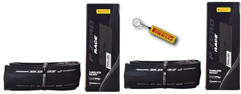 Pirelli P Zero Race TLR 26-622 (700x26c) Road Bike Tire - Tubeless Ready, Lightweight, High-Performance Bicycle Tire for Road Racing & Training – Foldable, SmartEVO Compound w/Keychain (2Pk)