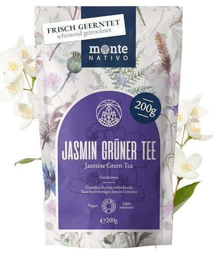 Jasmintee Monte Nativo (200 g) - Té Verde de Jazmín Secado Suavemente - 100% Puro y Natural - Para Cualquier Momento o Como Regalo