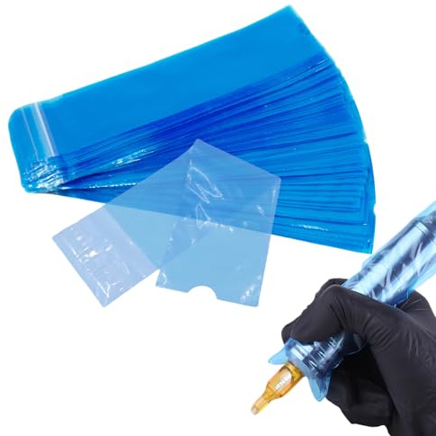 200PCS Disposable Tattoo Pen Bags Large Tattoo Pen Sleeves 19 x 5 cm Plastic Tattoo Machine Covers for Cartridge Machine Accessories Supplies for Artists (Blue)