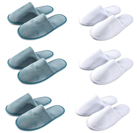 Teceyfeet Zapatillas de casa, 4-6 pares Pantuflas Invitados,Zapatillas de Hotel,Zapatillas Casa Mujer Pantuflas Antideslizante de Invierno Zapatillas Estar por Casa Hombre Pantuflas Slippers