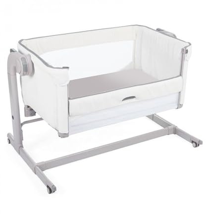 Set di 2 Lenzuola con angoli Baby Next2Me | Adatto per il sistema Chicco Next2Me | Bianco/Grigio | 50x83 cm | Made in Italy