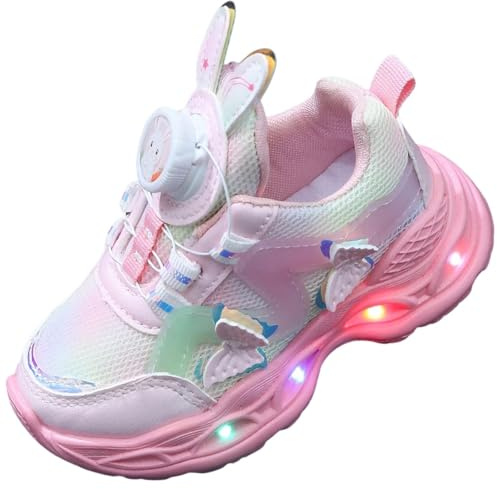 ZOUPREME Scarpe Ginnastica per Bambina, Scarpe Principessa Luminose per Bambino, Girls Casual Sports Shoes Sneaker (B1-Rosa-Mesh2,33)