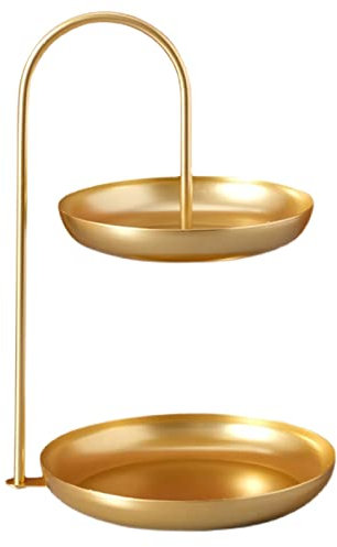 Diseño Estable y Seguro, Acabado de Pintura para Hornear Elegante, Solución de Fruta Nivel Servicio Versátil, Servidor Alimentos Múltiples Nivel (Gold)