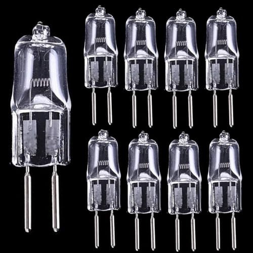 UGEFKMQ 10PC G5.3 Lampadine alogene 24V 50W Lampadina alogena cristallina G5.3 24V 75W Lampada alogena GU5.3 base a doppio ago bianco caldo 2700K dimmerabile 50W