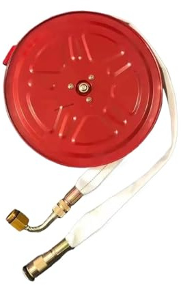 CAARLA Hose Reels Red Painted Steel Reel with Swinging Rubber Fire Hose Reel Drum(1 x30mtr)
