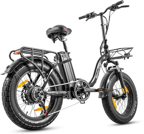 Skivogr E-Bike Klapprad 20 Zoll, City Elektrofahrrad mit Doppelsensoren