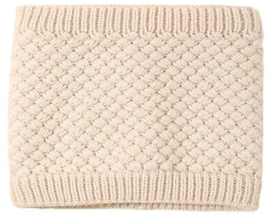 JJDFW barn fleece halsvärmare enfärgad vinterhalsduk för flickor mångsidig hög hals kallt skydd, BEIgE, en storlek