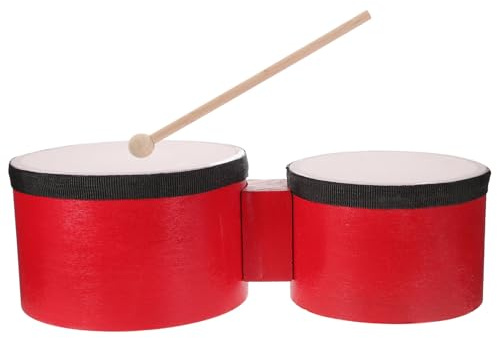 KICHOUSE Strumenti a Percussione Orff Tamburi Bongo per Ragazzo Ragazza Set Doppio 5-6 Pollici, Batteria Educativa Sensoriale Montessori per Ragazzo Ragazza, Tamburo Bongo Durevole