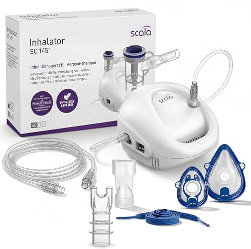 scala SC 145 Plus inhalateur à compresseur pour adultes et enfants, nébuliseur pour voies respiratoires supérieures et inférieures