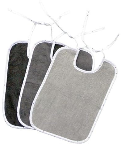 KiGATEX 3x XXL Babylätzchen - 100% Baumwolle - Verstellbare Lätzchen - Extrem saugfähiger Frottee-Latz zum Binden - OEko-Tex zertifiziert - 30 x 40 cm (Sternchen grau)