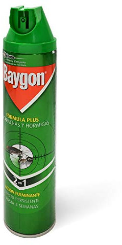 Baygon Aerosol - Insecticida para Cucarachas, Hormigas y Chinches Fórmula Plus, Acción inmediata, Protección duradera, Unidad, 400 m