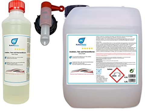 KaiserRein Insekten-, Teer und Harzentferner Extra Stark 5 L Kanister mit Leerflasche und Hahn für Auto, Campingfahrzeuge, Cabrio-verdecken