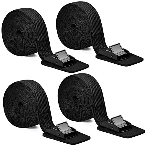 4 Pcs Cinghie di Fissaggio Cinghie di Tensione con Cricchetto Regolabili Nylon Cinghie per Assicurare Carichi, Cinghie di Ancoraggio del Bagaglio per Portabiciclette Bicicletta Moto Auto, 25mmx3m (B)
