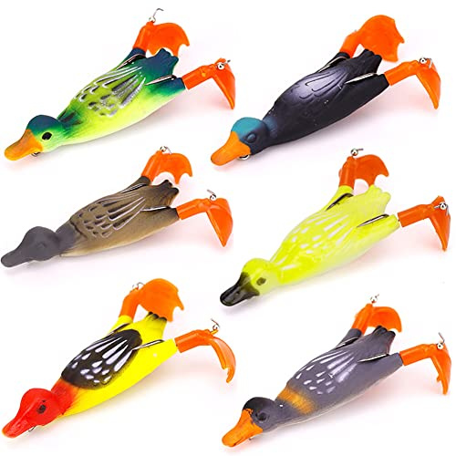 Leurre de Pêche de Canard de Simulation Ensemble D'appâts Artificiels Leurre Peche Carnassier Appât Leurres de Pêche en Mer pour Carpe Brochet Truite Perche