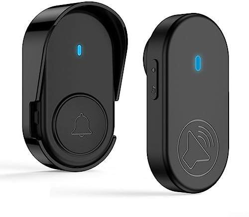 DAZZLEEX Timbre inalámbrico inteligente, resistente al agua, puerta de sonido inteligente, entrada de intercomunicador, para seguridad en el hogar, negocios, color negro