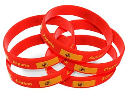 Juego de 5 pulseras elásticas de goma para hombre, pulsera de bandera española, pulsera de silicona, pulsera de bandera de España, pulsera de España para hombre, pulsera republicana española pulsera