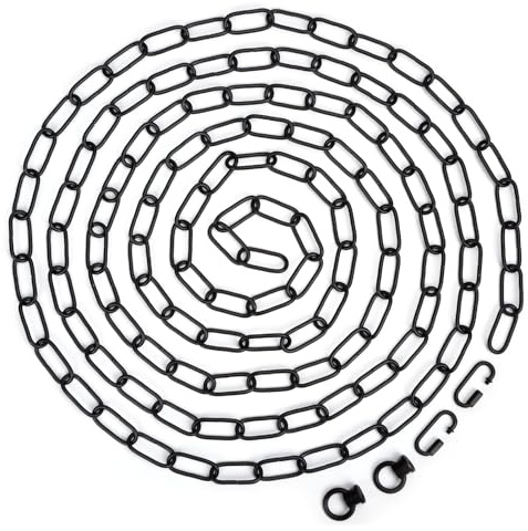 Chandelier Chain 6/10/15 Feet SANGLE SOPFFY Light Fixture Chain for Chandelier or Swag Light Fixtures,Lighting Chain Extension with Link Locks, Plant Hanging Chain(Black, 10 Feet)