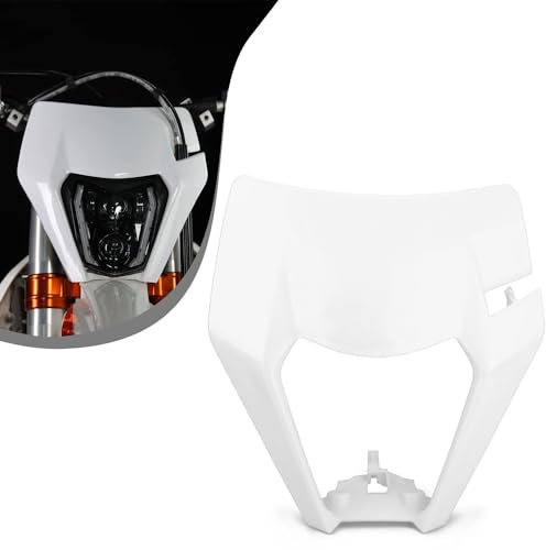 Runfarr Careta Faro Delantero Motocicleta para 125 150 250 300 350 450 500 EXC XCW EXC-F 2017 2018 Dirt Bike Enduro Motocross Supermoto-Blanco