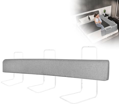 TATIVALO Bettgitter Rausfallschutz, Rausfallschutz Kinderbett Bett Bettumrandung Bettkantenschutz 40-60 cm Höhenverstellbar, Kinderbettgitter für Familienbett und Kinderbett, Leinengrau 200cm