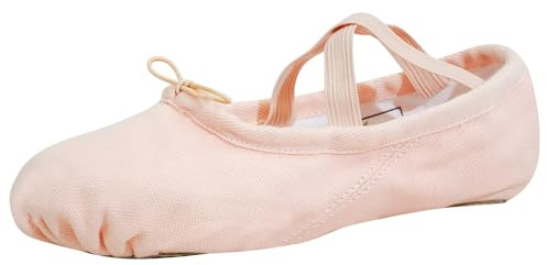 flexdans Ballet Shoes, Canvas Ballet Flats Dance Shoes, Ballet Slippers Ballerina Flats Gymnastic Shoe for Girls Women Pink 39