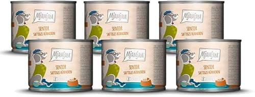 MjAMjAM - Nourriture humide premium pour chiens - Senior - Poulet juteux aux patates douces savoureuses, paquet de 6 (6x200g), sans céréales