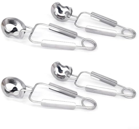 4-Piece Stainless Steel Escargot Snail Tongs, Versatile Kitchen Food Clips, Ergonomic Design For Snails, Tea, Ice, Candy, 16Cm Length