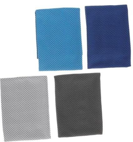 JOINPAYA 4stücke Teiliges Mikrofaser-kühltuch Schnelltrocknend Schweißabsorbierend Atmungsaktiv Und Weich Für Sport Fitness Wandern Und Schwimmen in Blau Grautönen