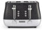 Morphy Richards Cassini 4 Slice Toaster, Variable Browning and Width Slots, 6 Power Levels, Removable Crumb Tray, Illuminated Buttons, High Lift, Defrost, Reheat, 800W, Moonless Night Black, 243020