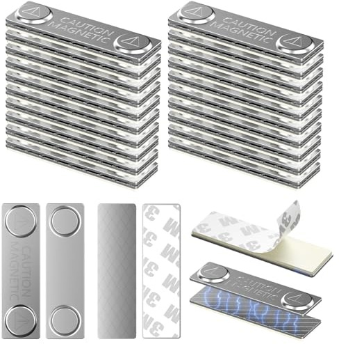 BREANIFULL 30 paia di magneti con colla, strisce magnetiche per appendere immagini, design antiscivolo, chiusura magnetica, clip per tende oscuranti per tende avvolgibili