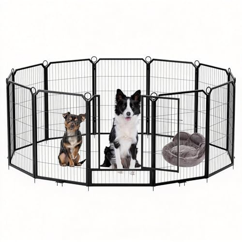 GarveeLife Dog Playpen Outdoor, 40 in 12 Panels Dog Pen Indoor Puppy Exercise Pen Metal Pet Fence, Homes for Pets Dog Exercise Pen & Playpen