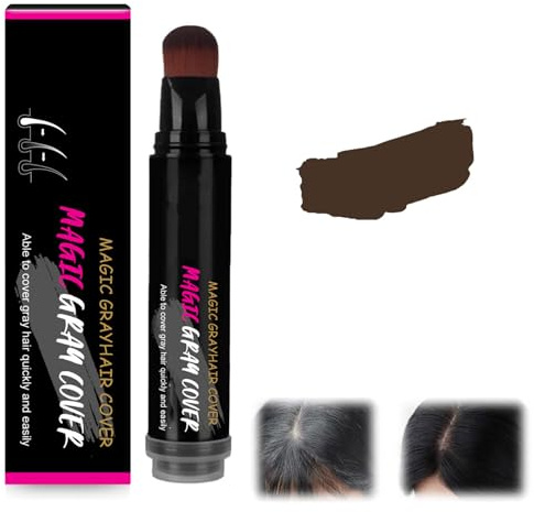 Lápiz de Color Instantáneo,Stick De Tinte Capilar Impermeable,Lápiz de Tintura para el Cabello,Tintes de Color Para el Cabello,Pluma Temporal del Tinte del Pelo,Colorante (Marrón)
