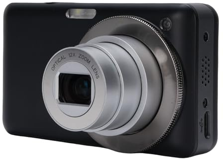 Tbest 64MP 4K HD 10X Optisk Zoom Digitalkamera med WiFi-blixt för Fotoentusiaster (Svart)