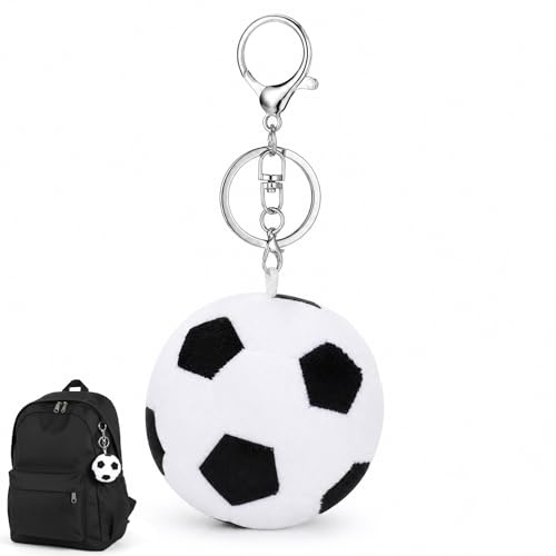 Football Keyring, Plush Football Keychain Backpacks Charm Keychains | Cute Football Keychains Pendant Decoration Gifts for Men Women Football Party Favors Soccers Fans Gifts