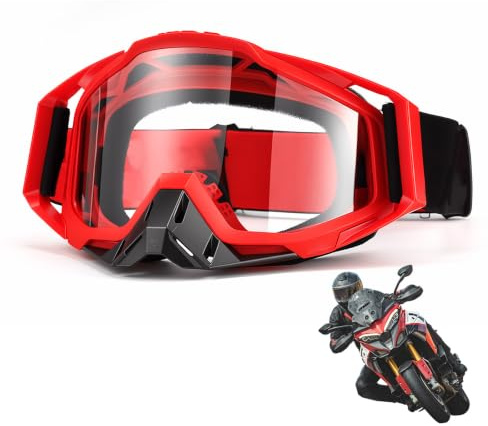Dexpally Lunette Moto Cross Masque Moto Cross Lunettes Moto Tout Terrain Moto Lunettes Goggles Lunettes Moto Coupe Vent Motocross Goggles pour Enduro, VTT, Casques Ouverts