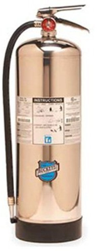 Buckeye 50000 Stainless Steel Water Pressurized Hand Held Fire Extinguisher with Wall Hook, 2.5 Gallon Agent Capacity, 7 Diameter x 9 Width x 24-1/2 Height