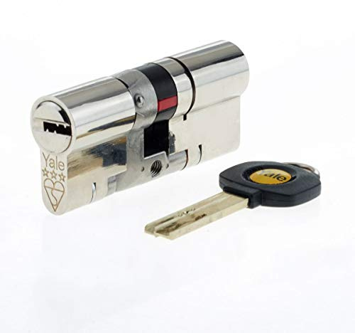 YALE B-YS3-5040N Anti-Snap 3 Star Euro Doble Cilindro, Alta Seguridad, (90 mm), Acabado en níquel, 50:40 (90mm)