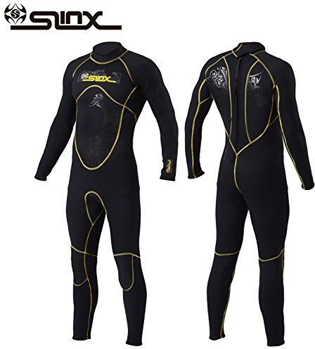 PAWHITS Herren Neoprenanzug 3 mm Lange Ärmel Thermo-Neopren Langarm Overall Neopren Surf Snorkeling Schwimmen Tauchen Schwarz (S)