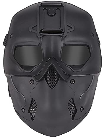 Maschera tattica paintball lente affumicata teschio maschera integrale per Halloween caccia CS Wargame