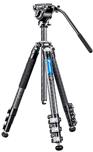 Leofoto - Manba - Trépied en Carbone pour appareils Photo - Tête vidéo Incluse - Capacité de Charge de 4kg - Pieds Extensibles - Hauteur: 17,5 cm - 158 cm - LV-284C + BV-5