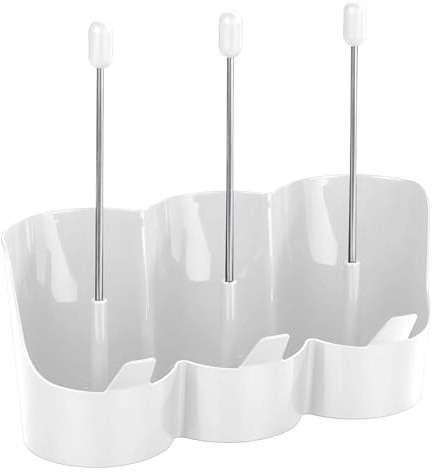 Spetebo 3 flaskhållare 29 x 12 cm – vit – universellt droppställ för 3 dricksflaskor – vattenflaskor, termosflaska, karaffhållare, droppstativ