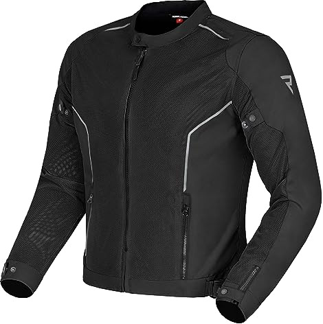 REBELHORN Wave Chaqueta de Moto Hombre | Textil | Paneles de Ventilación de Malla | Protectores de Codos y Hombros Nivel 2 | Bolsillo Protector de Espalda