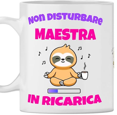 TeeDesign Tazza Maestra, Idea Regalo di compleanno o natale per lei, Tazza per regali divertenti, Gadget Tazze con mestieri da regalare