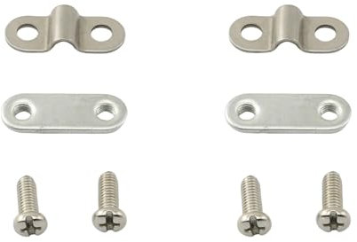 PZRT Set di 4 piastre di fissaggio per parafango per bicicletta, in acciaio inox, morsetto di fissaggio con piastra a fessura e viti per il fissaggio del palo di supporto per parafango